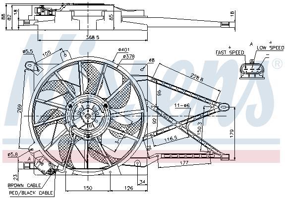 Ventilador, refrigeración del motor NISSENS ref. 85185