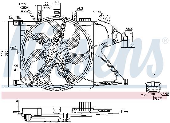 Ventilateur de refroidissement du moteur (Motoventilateur) NISSENS ref. 85195