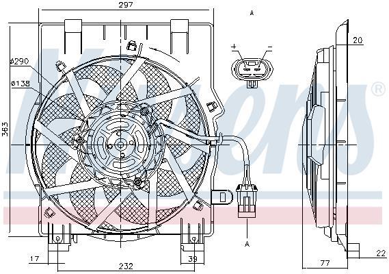 Ventilador, refrigeración del motor NISSENS ref. 85197