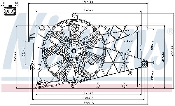Ventilador, refrigeración del motor NISSENS ref. 85199