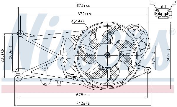 Ventilador, refrigeración del motor NISSENS ref. 85204