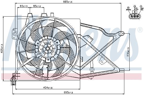 Ventilador, refrigeración del motor NISSENS ref. 85208