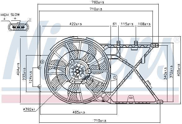 Ventilateur de refroidissement du moteur (Motoventilateur) NISSENS ref. 85210