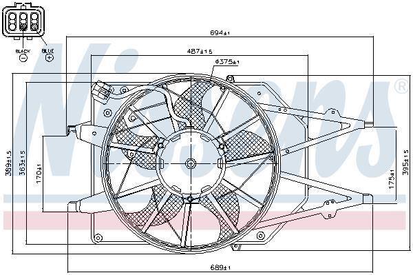 Ventilateur de refroidissement du moteur (Motoventilateur) NISSENS ref. 85213