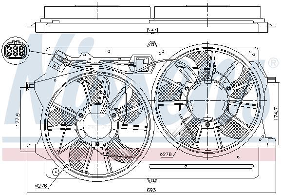 Ventilateur de refroidissement du moteur (Motoventilateur) NISSENS ref. 85214