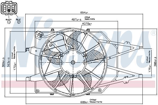 Ventilateur de refroidissement du moteur (Motoventilateur) NISSENS ref. 85216