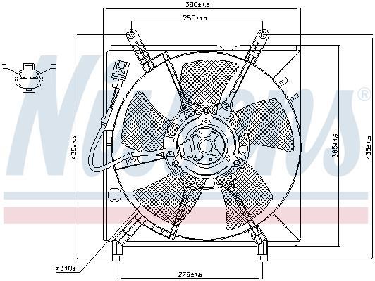 Ventilateur de refroidissement du moteur (Motoventilateur) NISSENS ref. 85238