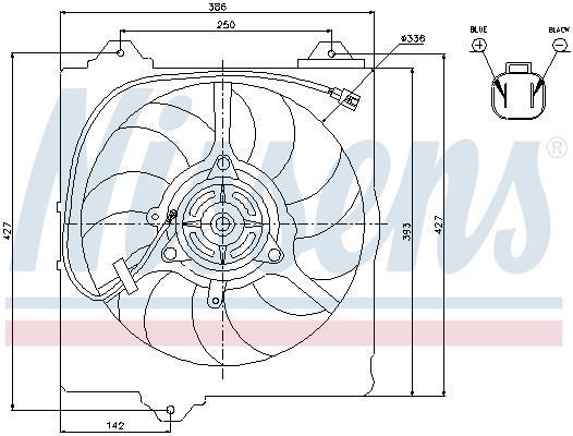 Ventilador, refrigeración del motor NISSENS ref. 85242