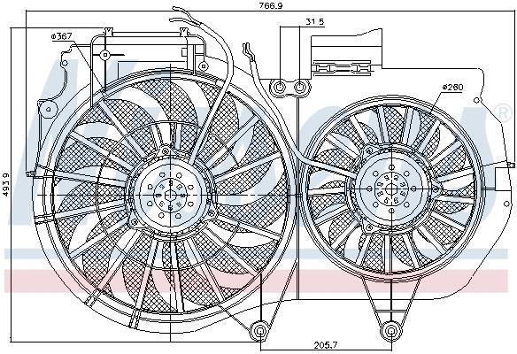 Ventilador, refrigeración del motor NISSENS ref. 85247