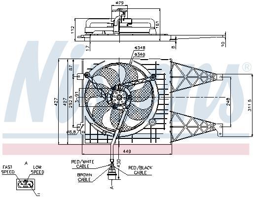 Ventilador, refrigeración del motor NISSENS ref. 85249