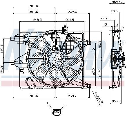 Ventilador, refrigeración del motor NISSENS ref. 85252