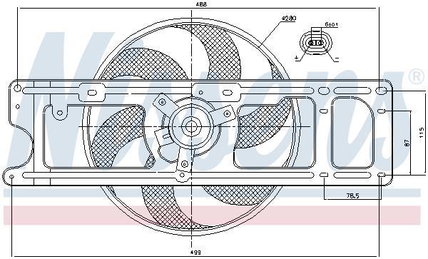 Ventilador, refrigeración del motor NISSENS ref. 85253