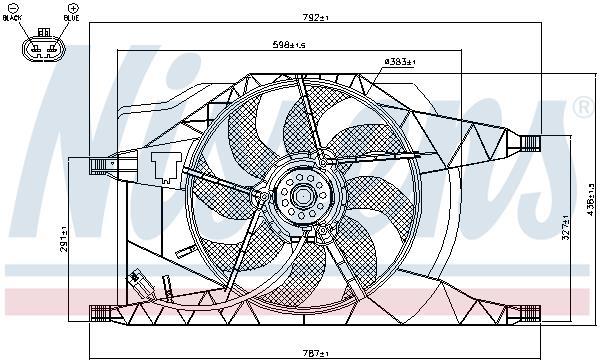 Ventilateur de refroidissement du moteur (Motoventilateur) NISSENS ref. 85257