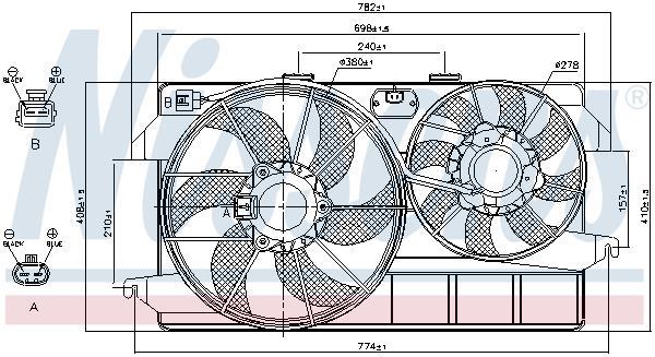 Ventilador, refrigeración del motor NISSENS ref. 85263