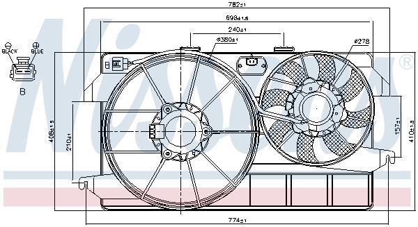 Ventilador, refrigeración del motor NISSENS ref. 85264
