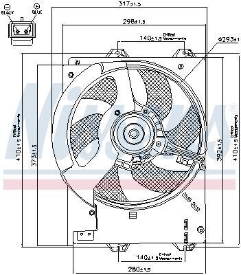 Ventilador, refrigeración del motor NISSENS ref. 85267
