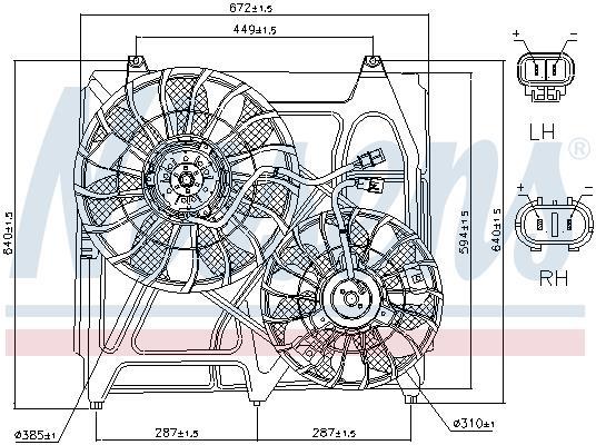Ventilateur de refroidissement du moteur (Motoventilateur) NISSENS ref. 85271
