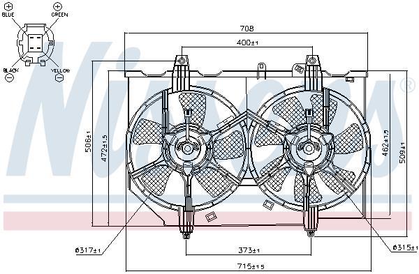 Ventilateur de refroidissement du moteur (Motoventilateur) NISSENS ref. 85279