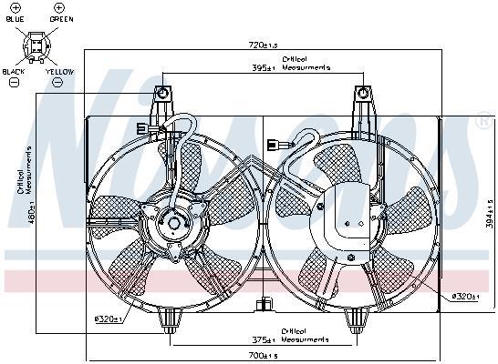 Ventilador, refrigeración del motor NISSENS ref. 85280