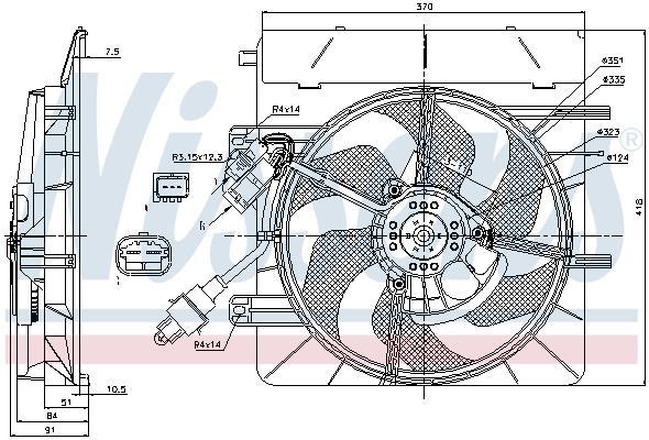 Ventilador, refrigeración del motor NISSENS ref. 85307