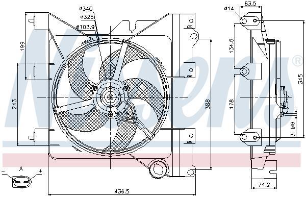 Ventilateur de refroidissement du moteur (Motoventilateur) NISSENS ref. 85316