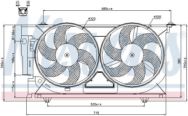 Ventilateur de refroidissement du moteur (Motoventilateur) NISSENS ref. 85321