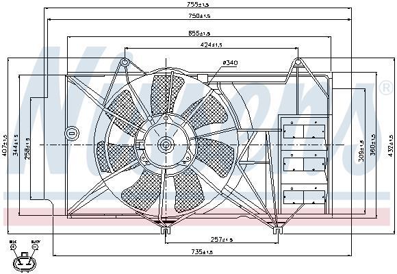 Ventilateur de refroidissement du moteur (Motoventilateur) NISSENS ref. 85327
