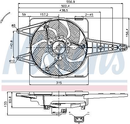 Ventilador, refrigeración del motor NISSENS ref. 85341