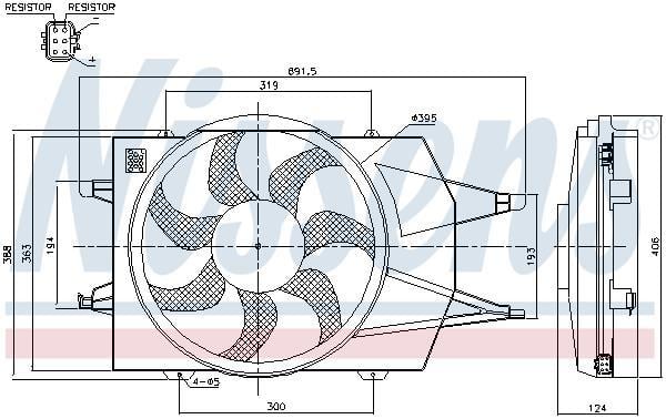 Ventilateur de refroidissement du moteur (Motoventilateur) NISSENS ref. 85342