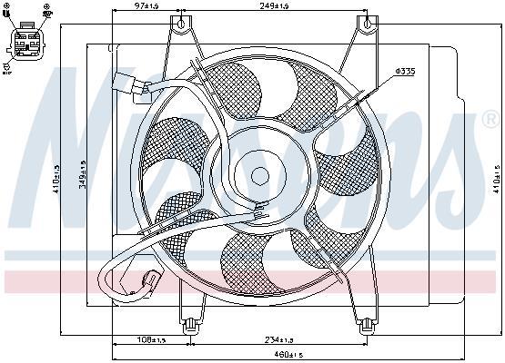 Ventilador, refrigeración del motor NISSENS ref. 85345