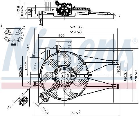 Ventilateur de refroidissement du moteur (Motoventilateur) NISSENS ref. 85435