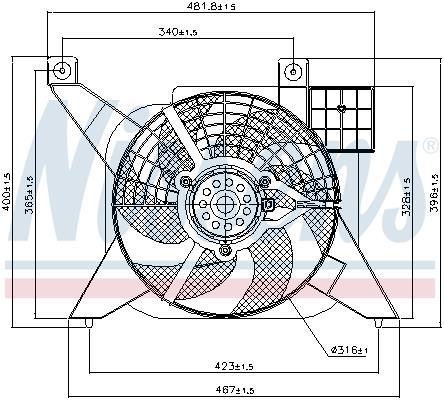 Ventilateur de refroidissement du moteur (Motoventilateur) NISSENS ref. 85476