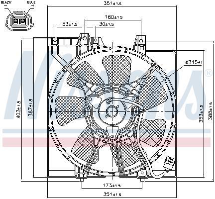Ventilateur de refroidissement du moteur (Motoventilateur) NISSENS ref. 85491