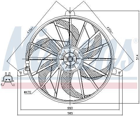 Ventilateur de refroidissement du moteur (Motoventilateur) NISSENS ref. 85512