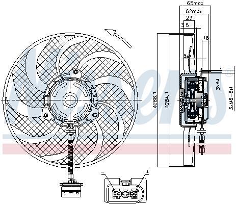 Ventilador, refrigeración del motor NISSENS ref. 85541