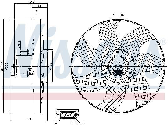 Ventilateur de refroidissement du moteur (Motoventilateur) NISSENS ref. 85542