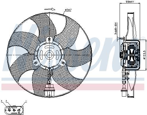 Ventilateur de refroidissement du moteur (Motoventilateur) NISSENS ref. 85543