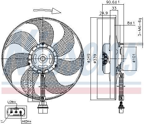 Ventilador, refrigeración del motor NISSENS ref. 85544