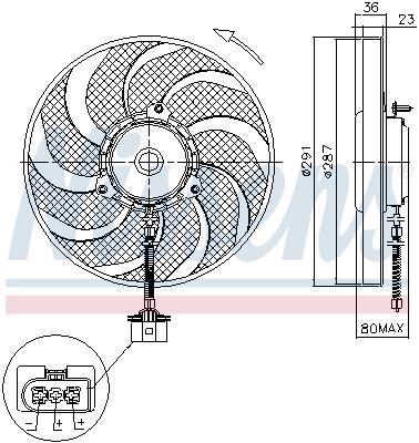 Ventilador, refrigeración del motor NISSENS ref. 85545