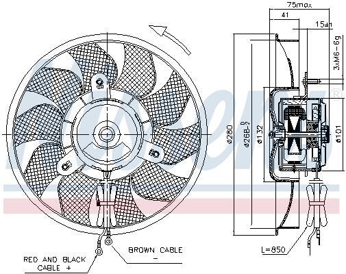 Ventilateur de refroidissement du moteur (Motoventilateur) NISSENS ref. 85548