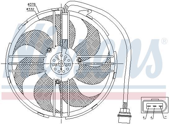 Ventilateur de refroidissement du moteur (Motoventilateur) NISSENS ref. 85551