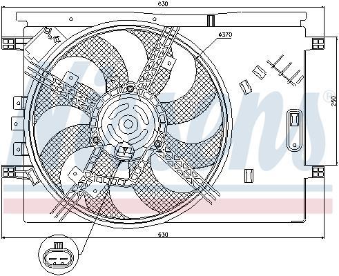 Ventilador, refrigeración del motor NISSENS ref. 85564
