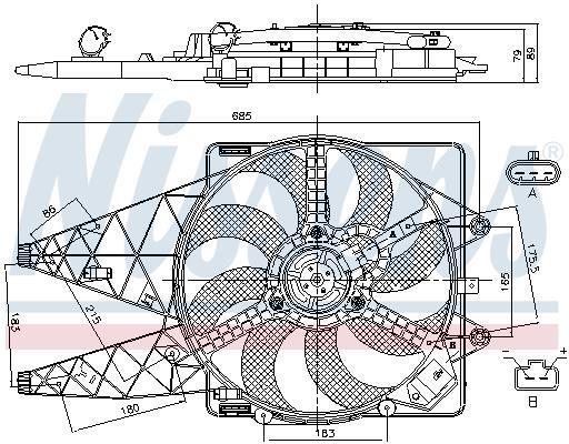Ventilateur de refroidissement du moteur (Motoventilateur) NISSENS ref. 85569
