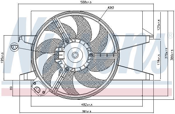 Ventilador, refrigeración del motor NISSENS ref. 85583