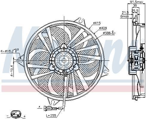 Ventilador, refrigeración del motor NISSENS ref. 85605