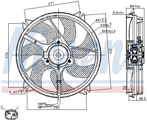 Ventilateur de refroidissement du moteur (Motoventilateur) NISSENS ref. 85606
