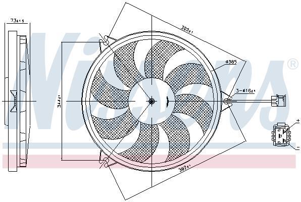 Ventilador, refrigeración del motor NISSENS ref. 85607