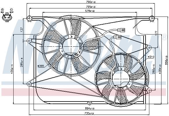 Ventilador, refrigeración del motor NISSENS ref. 85610