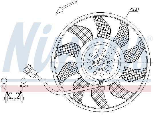 Ventilador, refrigeración del motor NISSENS ref. 85618