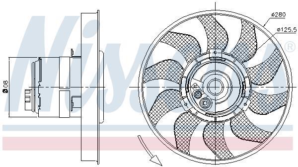 Ventilador, refrigeración del motor NISSENS ref. 85619